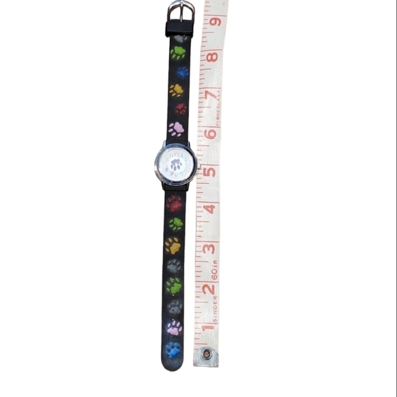 Cat Paw Watch with colorful face and cat's Paw rubber watch band - Picture 3 of 3